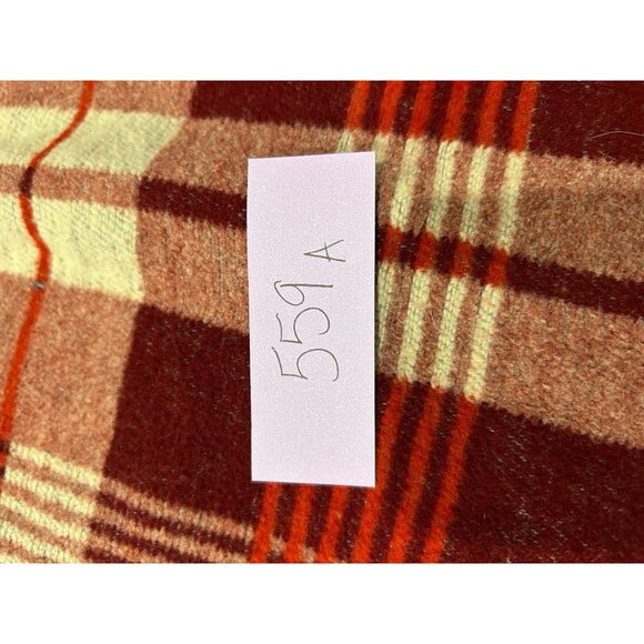 Vintage Sears Genuine Beacon Plaid Red Beige Long Open Front Robe - Picture 7 of 8